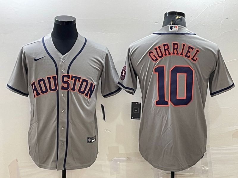 Men Houston Astros #10 Gurriel Grey Game Nike 2022 MLB Jersey